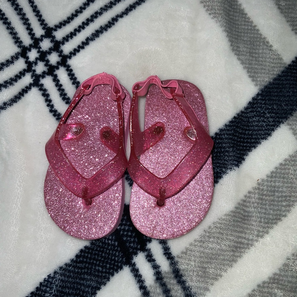 Glittery Pink Kids Sandals